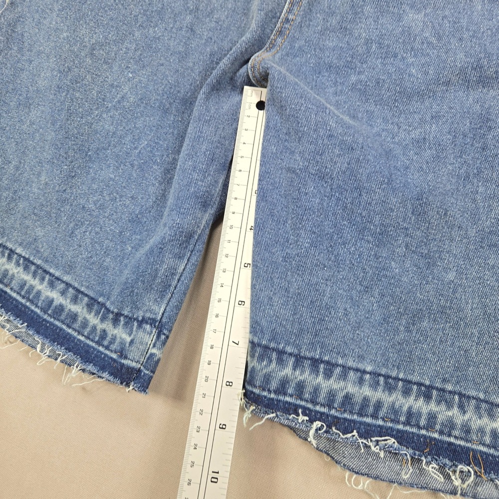 Bottega Desires Denim Shorts Chenille Patch Raw Hem Blue Mens Size L - Picture 14 of 15